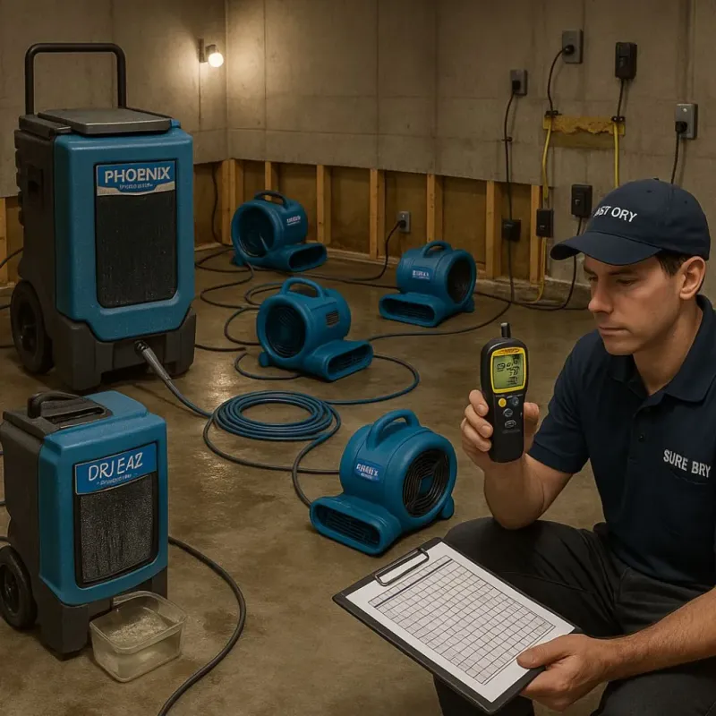 Structural Drying and Dehumidification process in Santa Ynez, CA